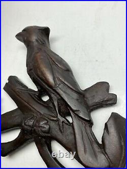 13 Antique Solid Wood Cuckoo Clock Topper Bird With Maple Leafs