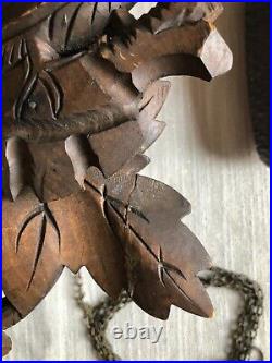 1900's RARE Signed Carved Antique Cuckoo Clock American Cuckoo Clock Co. Philly