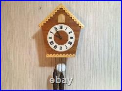 1975 Vintage USSR Mayak Wall Hanging Mechanical Wooden Cuckoo Clock Fight