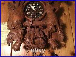 8 Day West German Hunter Cuckoo Clock Large 24 Tall