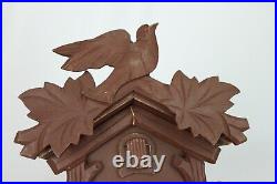 ANTIQUE vintage cuckoo clock GERMANY Black Forest weights OLD 1970's REGULA