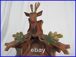 Antique 1930's hunter cuckoo clock GERMANY old weights Black Forest GM ANGEM
