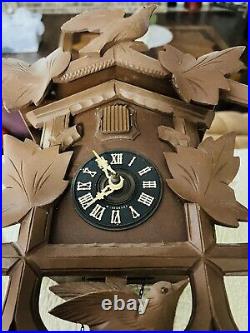 Antique Black Forest 8 Day Hubert Herr 2 Bird Cuckoo Clock