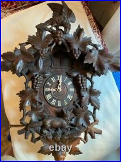 Antique Black Forest Cuckoo Wall Clock, Rare German Mfg