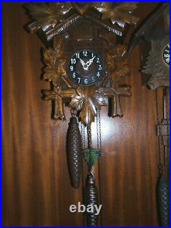 Antique Black Forest cuckoo/ two Weight clock by Forestall Germany