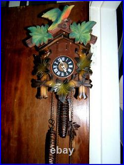 Antique Black Forest cuckoo/ two Weight clock by Regula Germany