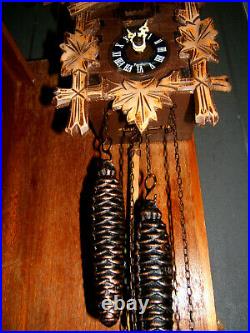 Antique Black forest Cuckoo/ clockl 2 Weight clock by Falstaff Germany