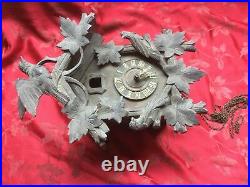 Antique Cuckoo Clock For Spares Or Repair Good Project With Wood Bird