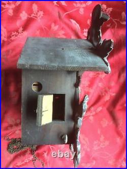 Antique Cuckoo Clock For Spares Or Repair Good Project With Wood Bird