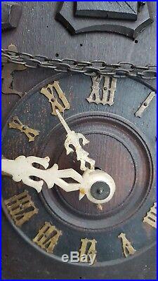 Antique Cuckoo Clock Original Schwarzwälder Cuckoo Clock Wood Carved