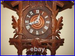 Antique G. K Double Quil Bird Quarter Hour Cuckoo Clock Large Clock