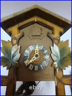 Antique German Cuckoo Wall Clock Black Forest Germany Hubert Herr Triberg