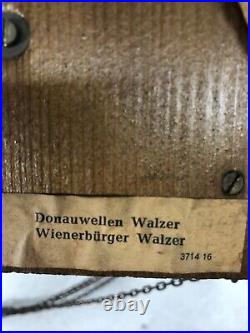 Antique German Walzer Cuckoo Clock Bird/Rabbit/Revolving For Parts/Repair Wood
