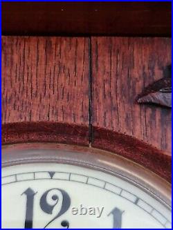 Antique Gustav Becker Clock Large Black Forest working 100cm h x40cm w x20cm d