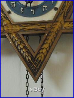 Antique Judaica wall cookoo clock Germany wood and Bakelite (m45)