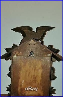 Antique Mauthe Cuckoo Clock Eagle Crest Black Forest Germany FMS Restored