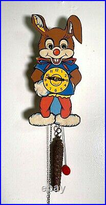 Antique Rare Helmut Kammerer German Child Cuckoo Clock Germany Rabbit Bunny