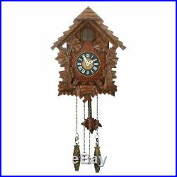 Antique Style Qtz Cuckoo Clock Wooden Pitched Roof Decor