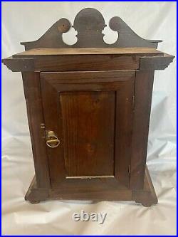 Antique Victorian German JUNGHANS 14 DAY Mantle Cabinet Clock RUNNING