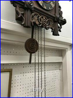 Antique Victorian exceptional large black Forrest cuckoo clock fully working