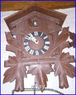 Antique Welby Cuckoo Clock 1 Day vintage wood wooden weights farmhouse decor