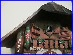 Anton Schneider Made in Germany Wood Chalet Cuckoo Clock Man Chopping Firewood
