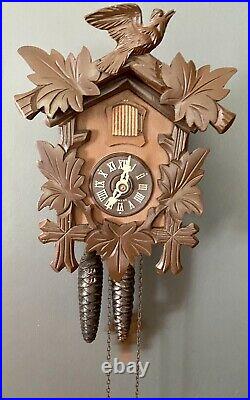 Authentic German Birds & Leaves Traditional Black Forest Cuckoo Clock