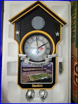 BRADFORD EXCHANGE Pittsburgh Steelers 2013 Limited Edition CUCKOO CLOCK with Box