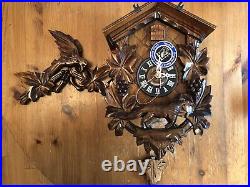 BRAND NEW IN BOX Black Forest Fox and Grapes Cuckoo Clock- German