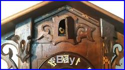Beautiful Cuckoo Clock Antique Black Forest, Inlaid Wood Germany, for repair