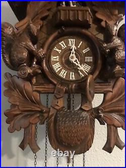 Beautiful German Black Forest Carved 8 Day Musical Cuckoo Clock With Dancers