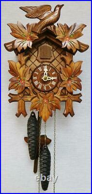Beautiful Vintage German Black Forest Weight Driven Automaton Cuckoo Wall Clock