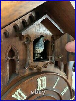 Beha Double Fusee Black Forest Mantel Cuckoo Clock Cir 1885