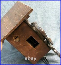 Big antique black forest cuckoo clock case wood mid 1900's Germany to restore