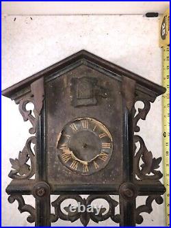 Black Forest Cuckoo Clock Case-paper Dial With Movement-Parts Or Repair Only