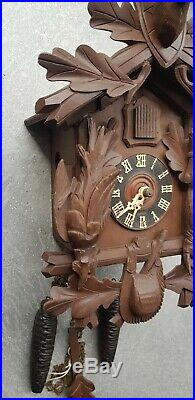 Black Forest German Double Weight Carved Cuckoo Clock