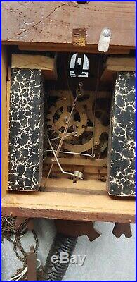 Black Forest German Double Weight Carved Cuckoo Clock