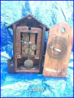 Black Forest Rare Cuckoo Clock Wood Plate Possibly Beha Or Ketterer Circa 1870