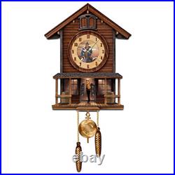 Bradford Exchange John Wayne American Icon Illuminated Cuckoo Clock NEW