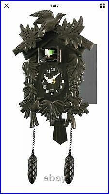 Brand New Acctim Hamburg Cuckoo Pendulum Bronze Wood Effect Antique Wall Clock
