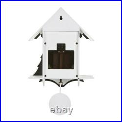 CHALET white / black Cuckoo Clock Swiss house reinterpreted in a modern style