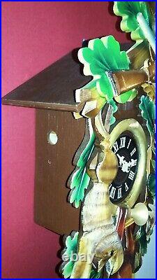 Classic Vintage 8 Day SCHMECKENBECHER Golden Horn Hunter Cuckoo Clock #25