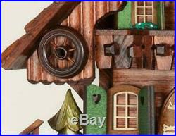 Cuckoo Clock Black Forest Chalet House Fisherman 1-Day Movement by Hekas New