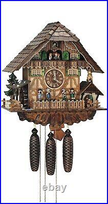 Cuckoo Clock Black Forest house with moving bell ringer and. SC 8TMT 1373/9 NEW