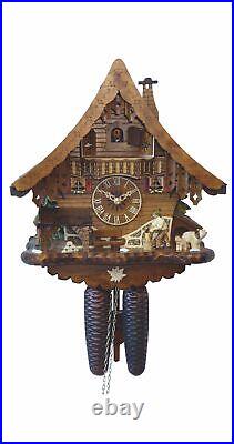 Cuckoo Clock Black Forest house with moving wood chopper EN 4791/8 NEW
