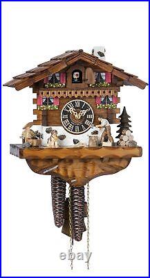 Cuckoo Clock Black Forest house with moving wood chopper HO 149 NEW