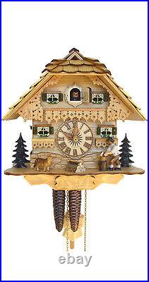 Cuckoo Clock Black Forest house with moving wood chopper SC 75/0 NEW