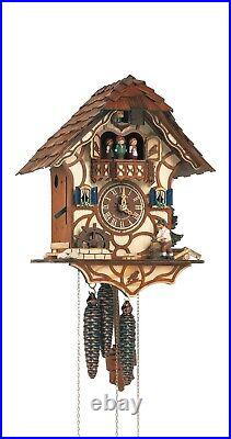 Cuckoo Clock Black Forest house with moving wood chopper SC MT 6575/9 NEW