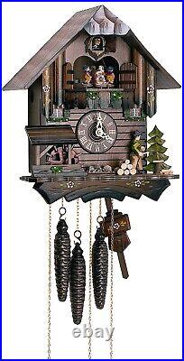 Cuckoo Clock Black Forest house with moving wood chopper and. SC MT 405/10 NEW
