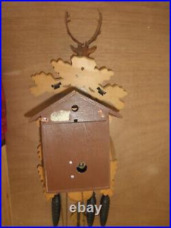Cuckoo Clock German Black Forest SEE VIDEO just serviced Hunter 1 Day CK3216